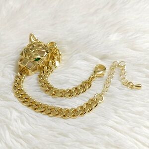 14k Gold Plated leopard Head Bracelet